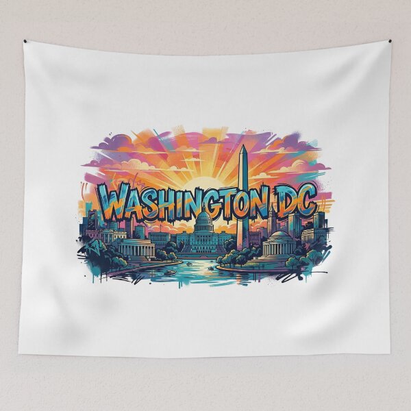 Item preview, Washington DC Graffiti Street Art Colorful Skyline designed and sold by Fenay Designs.