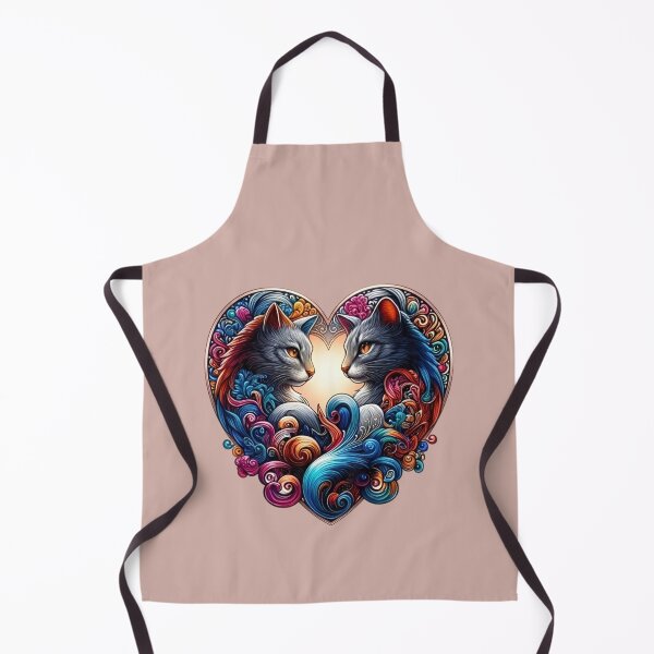 Item preview, Ornamental Cats in Heart – Artistic Colorful Feline Love Design designed and sold by Good Vibes .