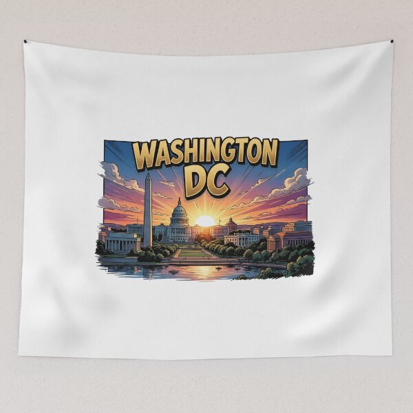 Item preview, Washington DC Comic Book Pop Art Skyline designed and sold by Fenay Designs.