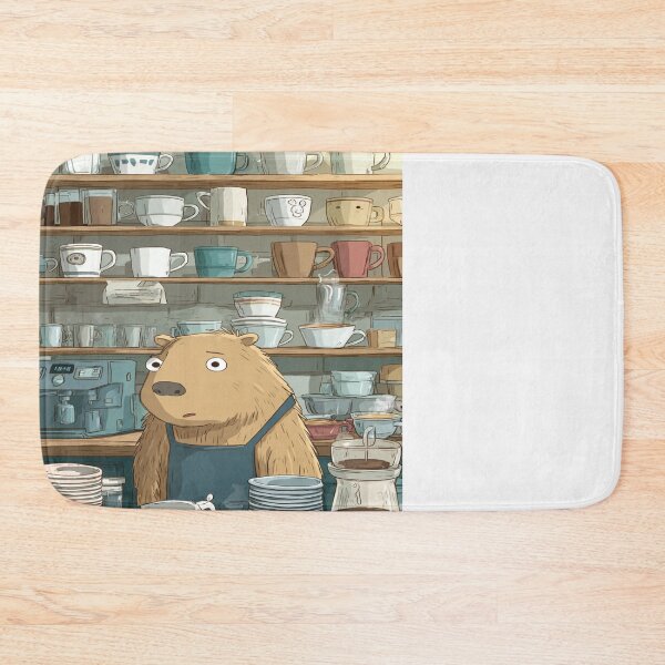 Item preview, Overwhelmed Capybara Barista Coffee Shop Chaos designed and sold by NicolasGlowArt.