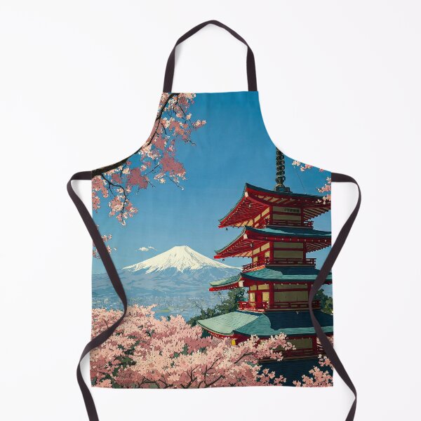 Item preview, Pagoda and Cherry Blossoms | Japanese Spring Landscape Illustration designed and sold by Pulipsori.