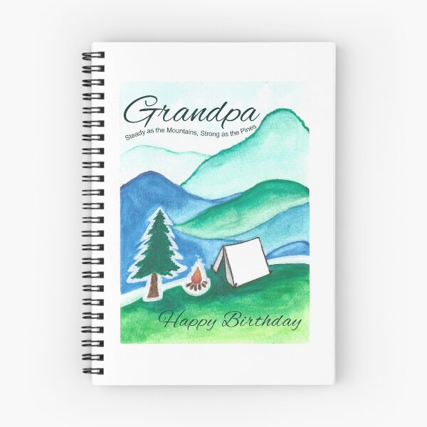 Item preview, Grandpa Happy Birthday Mountain Camping Scene designed and sold by DesignsbyHope1.
