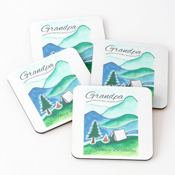Item preview, Grandpa Happy Birthday Mountain Camping Scene designed and sold by DesignsbyHope1.