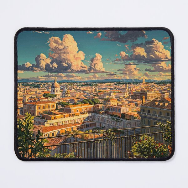 Item preview, Golden Rome Cityscape | Warm European Skyline Illustration designed and sold by Pulipsori.