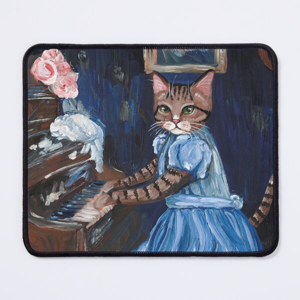 Item preview, Mewcie Meown at the Piano designed and sold by KilkennyCat Art.