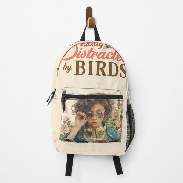 Item preview, Easily Distracted by Birds – Vintage Bird Lover Illustration designed and sold by lluna13.artes.
