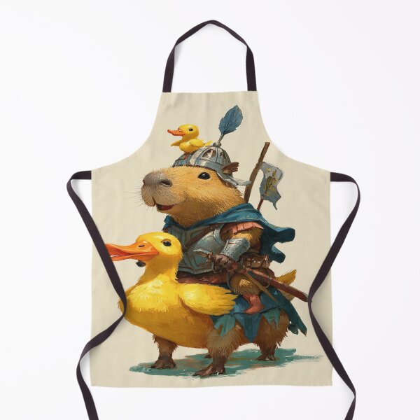Item preview, Capybara Knight Riding Rubber Duck Fantasy Art designed and sold by NicolasGlowArt.
