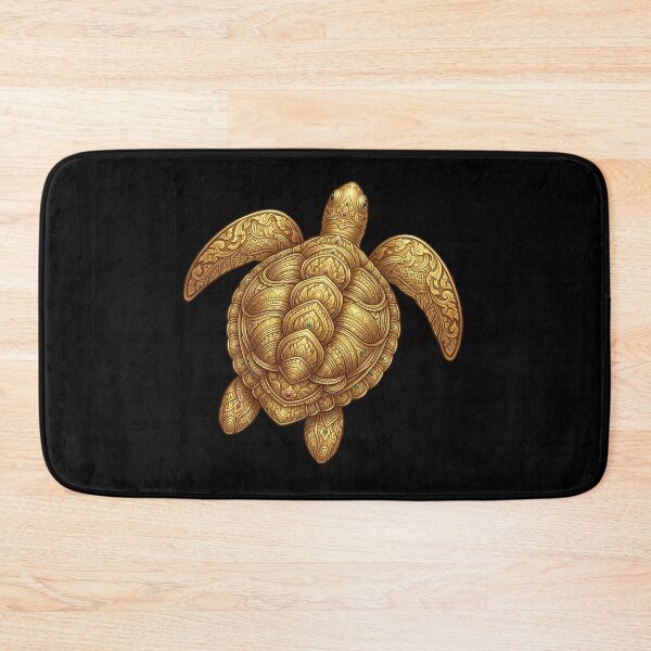 Item preview, Golden Tribal Sea Turtle – Elegant Ocean Design designed and sold by Zaru Zentangle Studio.