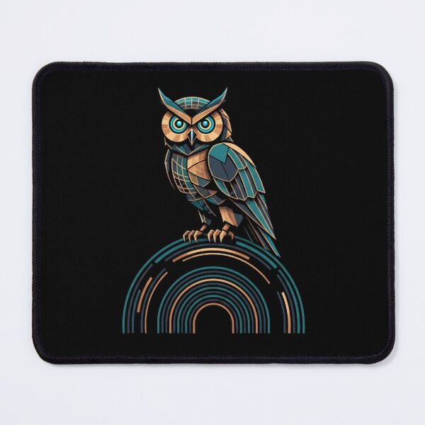 Item preview, Abstract Geometric Owl Overlapping Arches Art designed and sold by FiveBlessings.