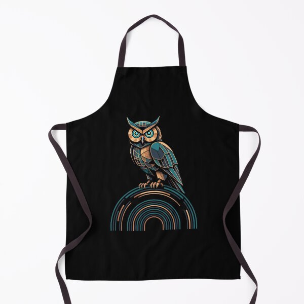 Item preview, Abstract Geometric Owl Overlapping Arches Art designed and sold by FiveBlessings.