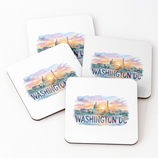 Item preview, Washington DC Watercolor Pastel Skyline Reflection designed and sold by Fenay Designs.