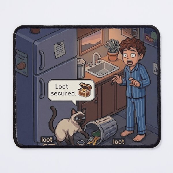 Item preview, Trash Loot Cat – Funny Pixel RPG Treasure Hunt Chaos designed and sold by PawMic.