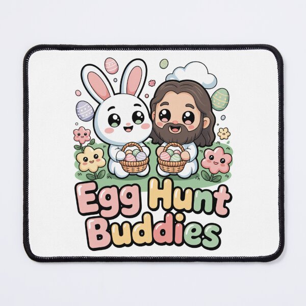 Item preview, Egg Hunt Buddies Cute Easter Bunny and Jesus Kawaii T-Shirt V3 designed and sold by DarylWelsh2024.