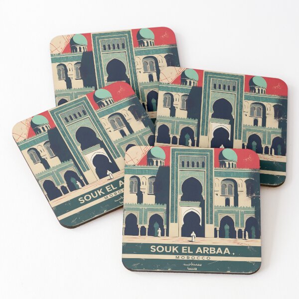 Item preview, Souk El Arbaa Morocco Retro Vintage Travel Design designed and sold by TravelersGems.