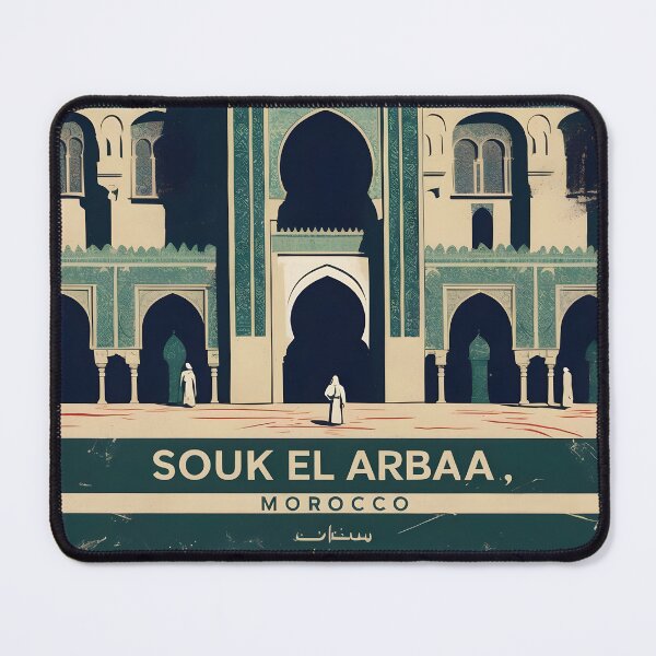 Item preview, Souk El Arbaa Morocco Retro Vintage Travel Design designed and sold by TravelersGems.