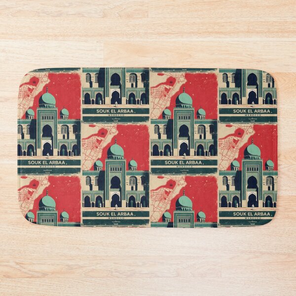 Item preview, Souk El Arbaa Morocco Retro Vintage Travel Design designed and sold by TravelersGems.