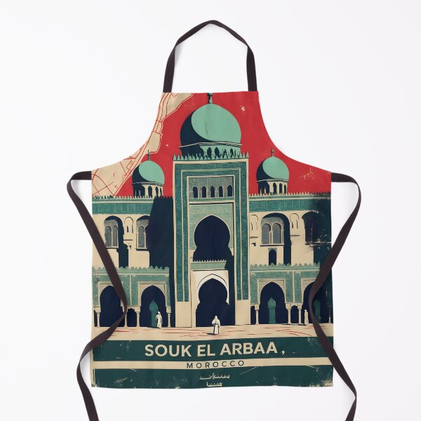 Item preview, Souk El Arbaa Morocco Retro Vintage Travel Design designed and sold by TravelersGems.