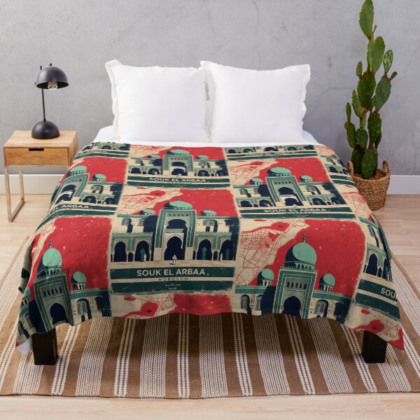 Item preview, Souk El Arbaa Morocco Retro Vintage Travel Design designed and sold by TravelersGems.