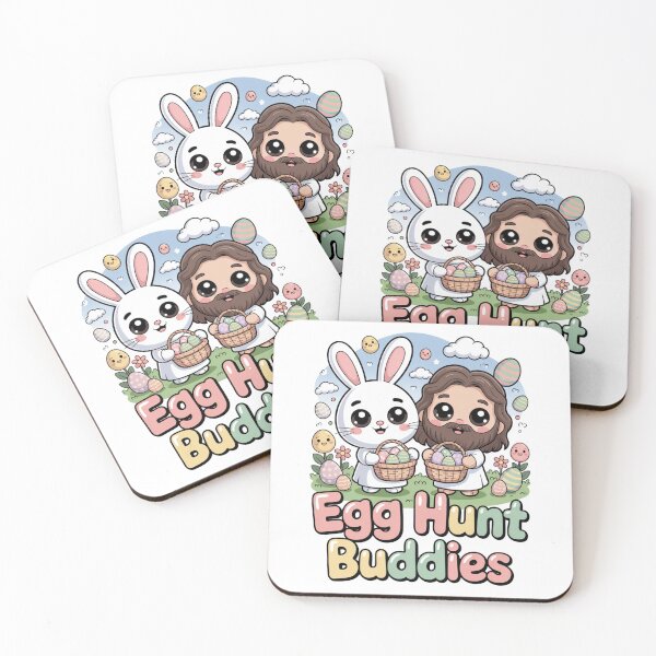 Item preview, Egg Hunt Buddies Cute Easter Bunny and Jesus Kawaii T-Shirt V5 designed and sold by DarylWelsh2024.