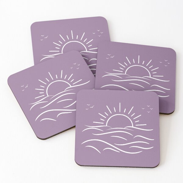 Item preview, Minimal Ocean Waves Sunset Birds Silhouette Calm Beach Vibes designed and sold by artprintschabab.