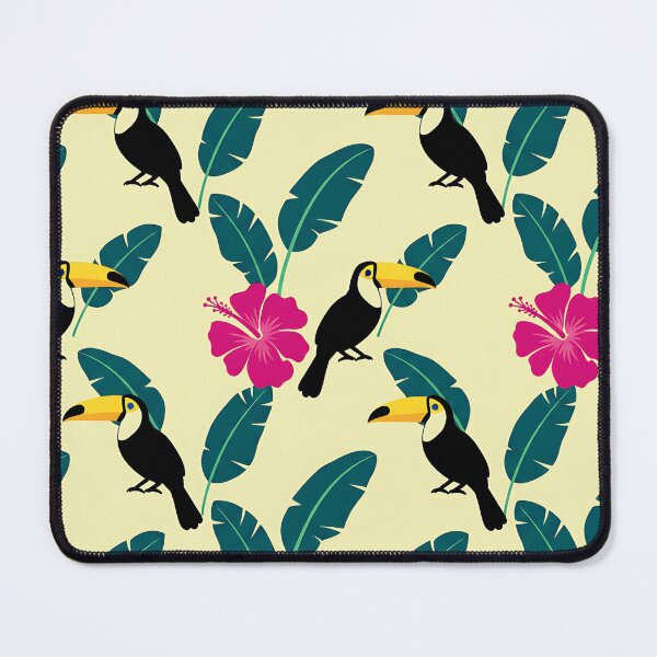 Item preview, Tropical Toucans Hibiscus Leaves Pattern Print designed and sold by Gear Camel.