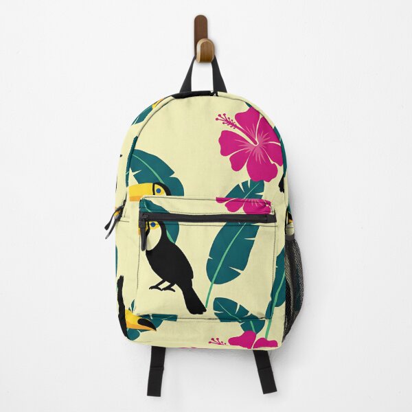 Item preview, Tropical Toucans Hibiscus Leaves Pattern Print designed and sold by Gear Camel.