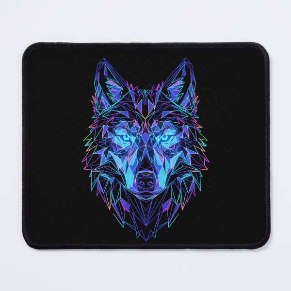 Item preview, Neon Hex Code Pixelated Wolf Head Abstract designed and sold by FiveBlessings.