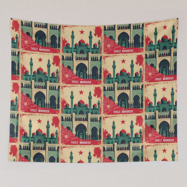 Item preview, Tifelt Morocco Retro Vintage Travel Design designed and sold by TravelersGems.
