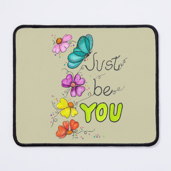 Item preview, Just Be You Whimsical Butterfly and Flowers Inspirational Watercolor designed and sold by DesignsbyHope1.