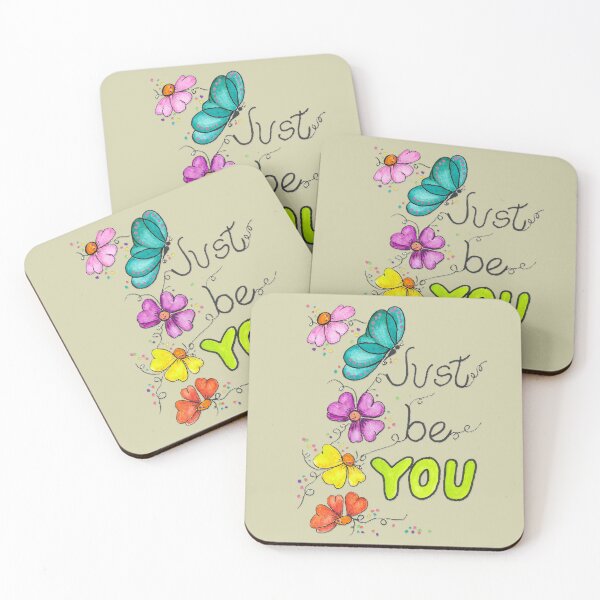 Item preview, Just Be You Whimsical Butterfly and Flowers Inspirational Watercolor designed and sold by DesignsbyHope1.