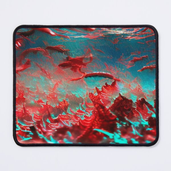 Item preview, Surreal Underwater Coral Dreamscape in Red and Turquoise – Abstract Ocean Art by FotoworldEdel designed and sold by FotoworldEdel.
