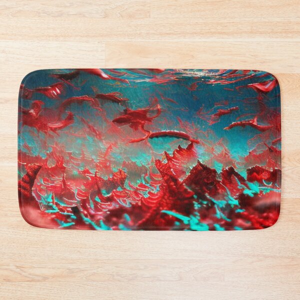 Item preview, Surreal Underwater Coral Dreamscape in Red and Turquoise – Abstract Ocean Art by FotoworldEdel designed and sold by FotoworldEdel.
