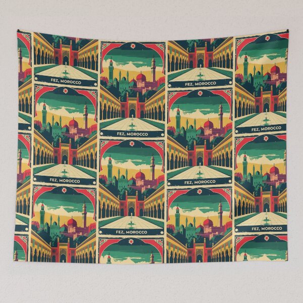 Item preview, Fez Morocco Retro Vintage Travel Design designed and sold by TravelersGems.
