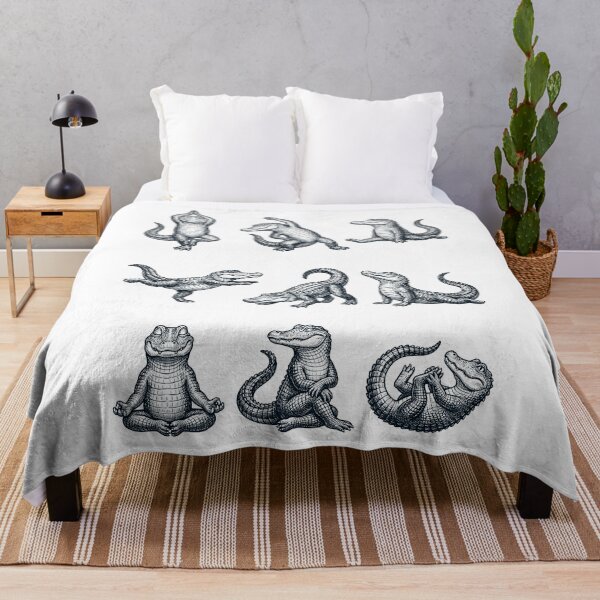 Item preview, Vintage Alligator Yoga Poses Funny Meditation Animal Lover designed and sold by DoodleTortle.