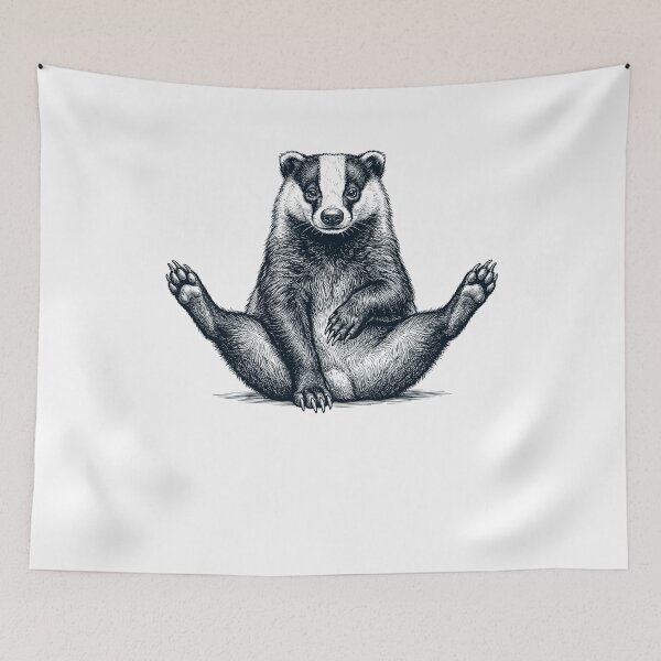 Item preview, Funny Badger Yoga Pose Animal Lover Meme designed and sold by DoodleTortle.