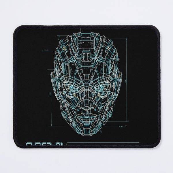 Item preview, Cyber-Luminous Robot Head Blueprint Futuristic designed and sold by FiveBlessings.