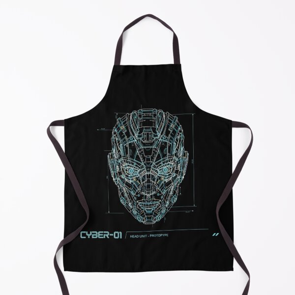 Item preview, Cyber-Luminous Robot Head Blueprint Futuristic designed and sold by FiveBlessings.