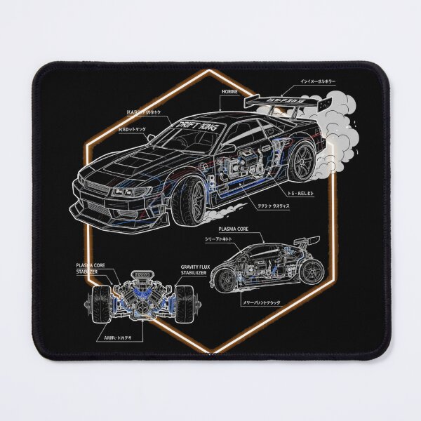 Item preview, Mecha Anime Drift Car Linework Schematic Art designed and sold by FiveBlessings.