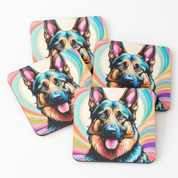 Artikelvorschau, Schäferhund Pop-Art Hundeporträt entworfen und verkauft von Steffani Lehmann.
