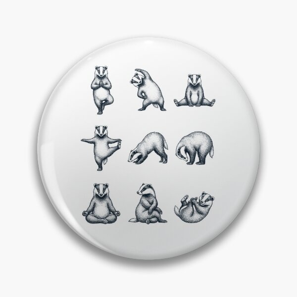 Item preview, Vintage Badger Yoga Poses Funny Meditation Animal Lover designed and sold by DoodleTortle.