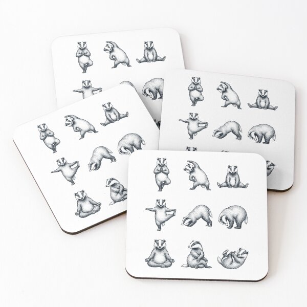 Item preview, Vintage Badger Yoga Poses Funny Meditation Animal Lover designed and sold by DoodleTortle.