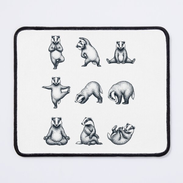 Item preview, Vintage Badger Yoga Poses Funny Meditation Animal Lover designed and sold by DoodleTortle.