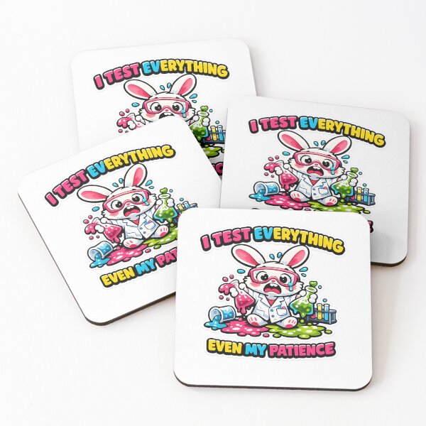 Item preview, I Test Everything Even My Patience Lab Tech Funny Scientist Cute Bunny Laboratory Humor Design designed and sold by ClinicalHubs.