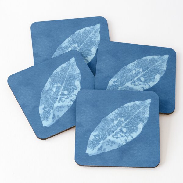 Item preview, Leaf IV, Cyanotype, blue sunprint art, experimental photography designed and sold by SWSandraWechner.