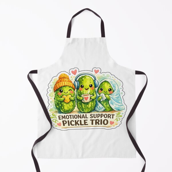 Item preview, Emotional Support Pickle Trio – Cute Watercolor Kawaii Sticker designed and sold by ymzartnft44.