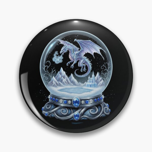 Item preview, Fantasy Dragon Snowglobe Whimsical Vector Art designed and sold by FiveBlessings.