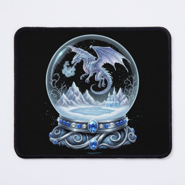 Item preview, Fantasy Dragon Snowglobe Whimsical Vector Art designed and sold by FiveBlessings.