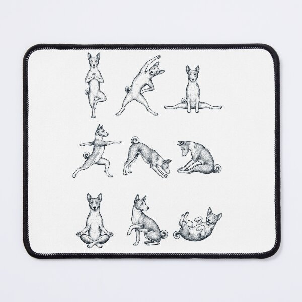 Item preview, Vintage Basenji Yoga Poses Funny Meditation Dog Mom Lover designed and sold by DoodleTortle.