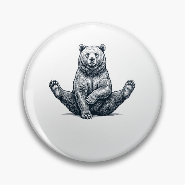 Item preview, Funny Bear Yoga Pose Animal Lover Meme designed and sold by DoodleTortle.