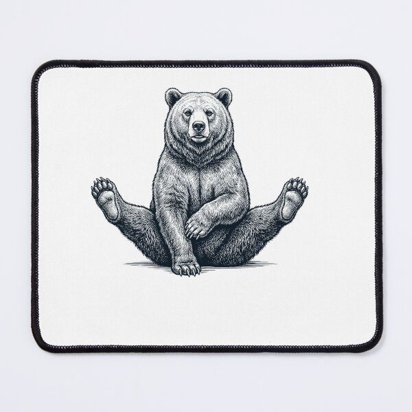 Item preview, Funny Bear Yoga Pose Animal Lover Meme designed and sold by DoodleTortle.